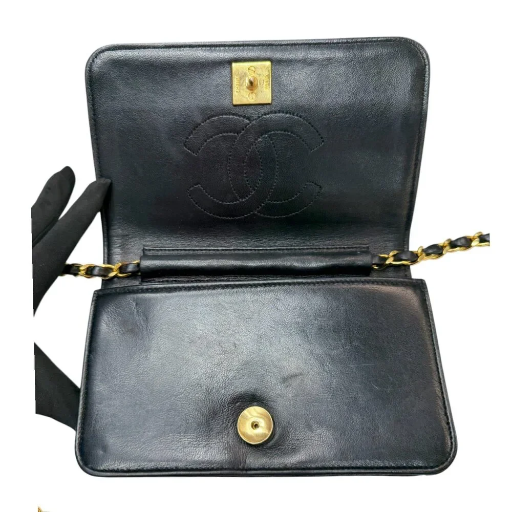 CHANEL Black Lambskin Full Flap Chain Bag - Picture 7 of 8